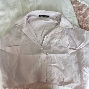 Cropped purple lined shirt from zara!